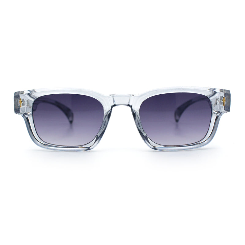 Gentlemanly Hipster Narrow Rectangle Horn Rim Mens Plastic Sunglasses