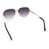 Womens Crucifix Cross Bling Rimless Rectangular Metal Frame Sunglasses