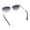 Womens Luxe Pearl Jewel Trim Classic Cat Eye Metal Rim Sunglasses