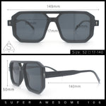 Mens Squared Rectangular Racer Plastic Urban Hipster Sunglasses