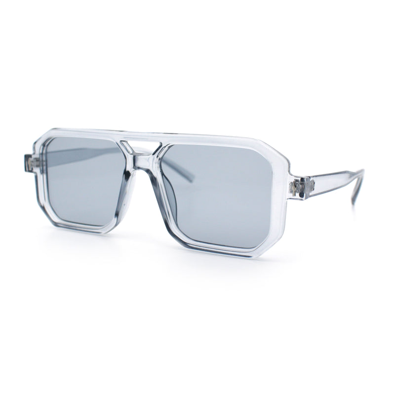 Mens Squared Rectangular Racer Plastic Urban Hipster Sunglasses