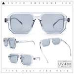 Mens Squared Rectangular Racer Plastic Urban Hipster Sunglasses