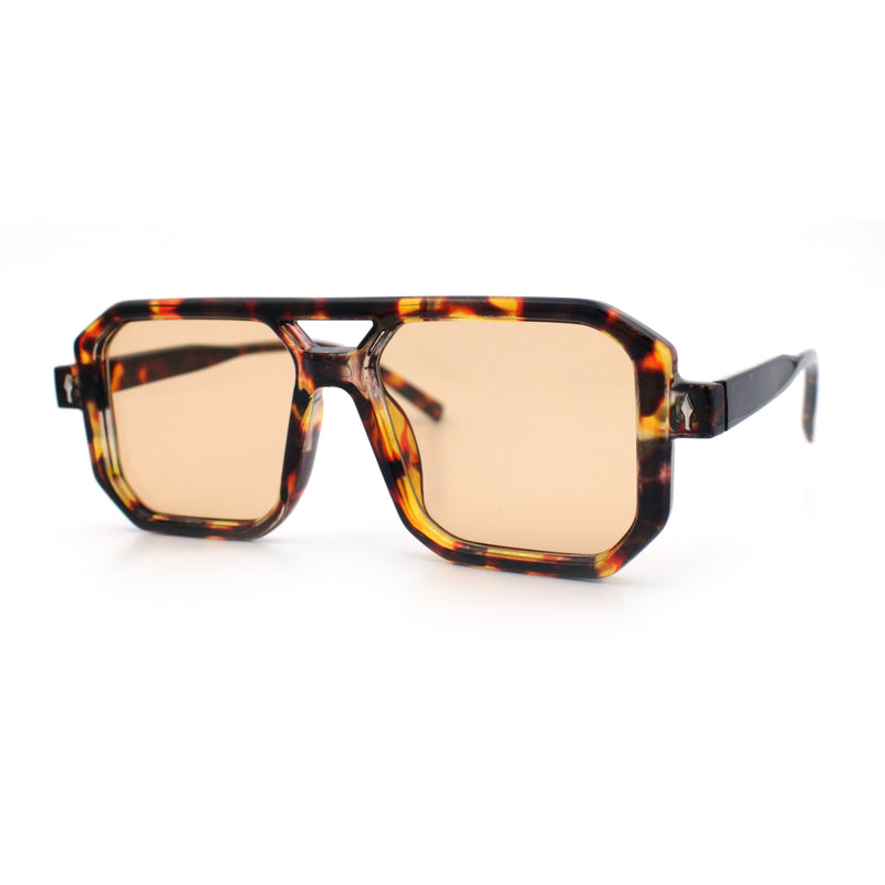 Mens Squared Rectangular Racer Plastic Urban Hipster Sunglasses