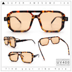 Mens Squared Rectangular Racer Plastic Urban Hipster Sunglasses