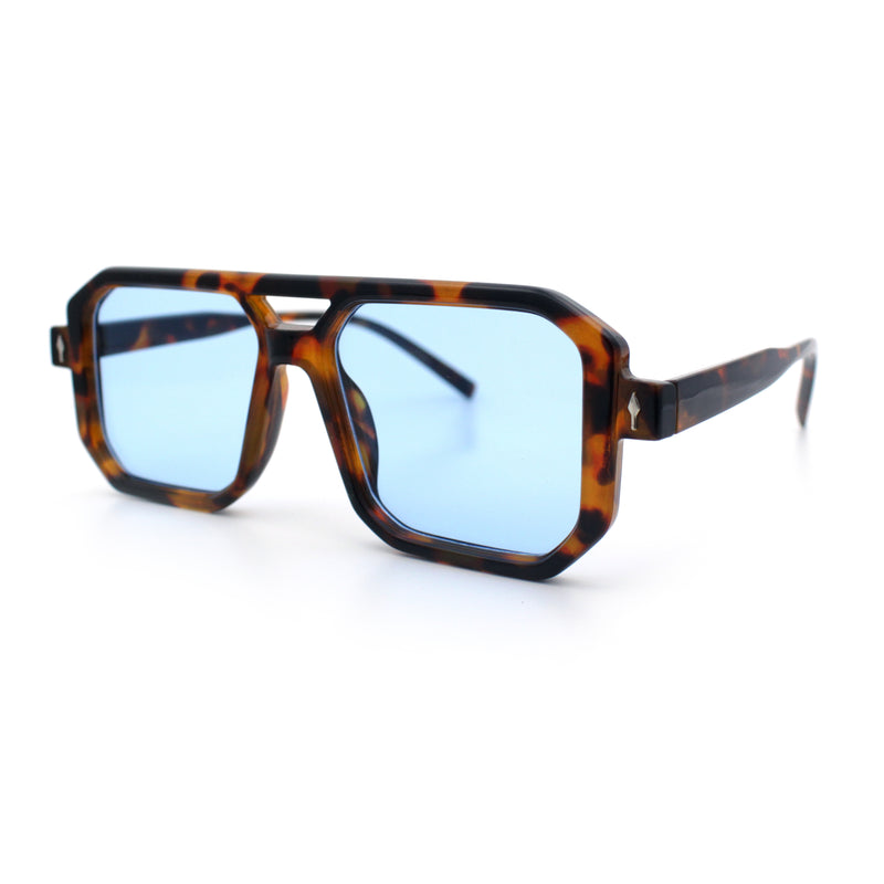 Mens Squared Rectangular Racer Plastic Urban Hipster Sunglasses
