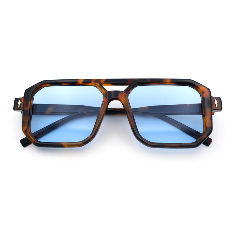Mens Squared Rectangular Racer Plastic Urban Hipster Sunglasses