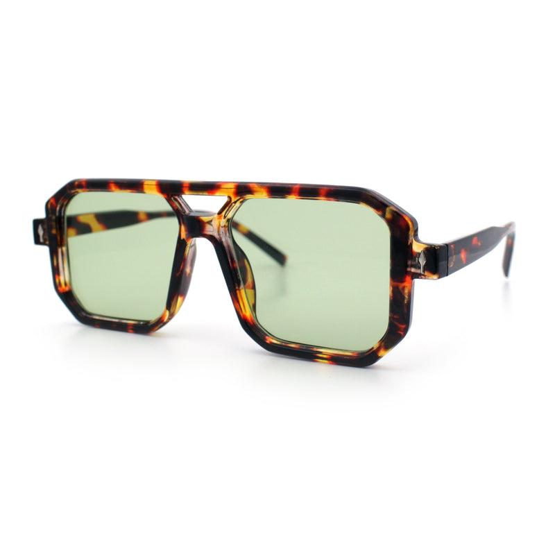 Mens Squared Rectangular Racer Plastic Urban Hipster Sunglasses