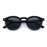 Gentlemanly Keyhole Beveled Round Horn Rim Hipster Sunglasses