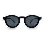 Gentlemanly Keyhole Beveled Round Horn Rim Hipster Sunglasses