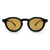 Gentlemanly Keyhole Beveled Round Horn Rim Hipster Sunglasses