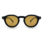 Gentlemanly Keyhole Beveled Round Horn Rim Hipster Sunglasses