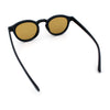 Gentlemanly Keyhole Beveled Round Horn Rim Hipster Sunglasses