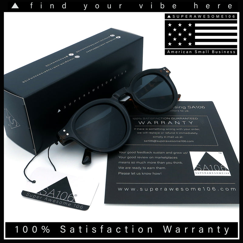Gentlemanly Keyhole Beveled Round Horn Rim Hipster Sunglasses