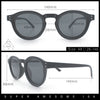 Gentlemanly Keyhole Beveled Round Horn Rim Hipster Sunglasses