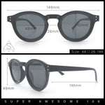 Gentlemanly Keyhole Beveled Round Horn Rim Hipster Sunglasses