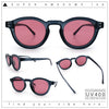 Gentlemanly Keyhole Beveled Round Horn Rim Hipster Sunglasses