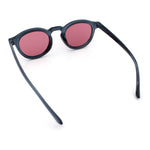 Gentlemanly Keyhole Beveled Round Horn Rim Hipster Sunglasses
