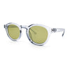 Gentlemanly Keyhole Beveled Round Horn Rim Hipster Sunglasses