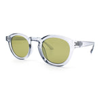 Gentlemanly Keyhole Beveled Round Horn Rim Hipster Sunglasses