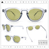 Gentlemanly Keyhole Beveled Round Horn Rim Hipster Sunglasses