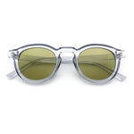 Gentlemanly Keyhole Beveled Round Horn Rim Hipster Sunglasses