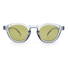 Gentlemanly Keyhole Beveled Round Horn Rim Hipster Sunglasses