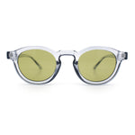 Gentlemanly Keyhole Beveled Round Horn Rim Hipster Sunglasses