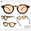 Gentlemanly Keyhole Beveled Round Horn Rim Hipster Sunglasses