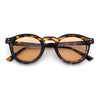Gentlemanly Keyhole Beveled Round Horn Rim Hipster Sunglasses