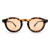 Gentlemanly Keyhole Beveled Round Horn Rim Hipster Sunglasses