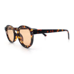 Gentlemanly Keyhole Beveled Round Horn Rim Hipster Sunglasses