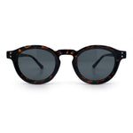 Gentlemanly Keyhole Beveled Round Horn Rim Hipster Sunglasses