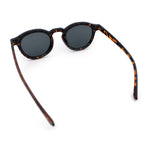 Gentlemanly Keyhole Beveled Round Horn Rim Hipster Sunglasses