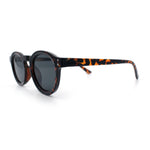 Gentlemanly Keyhole Beveled Round Horn Rim Hipster Sunglasses