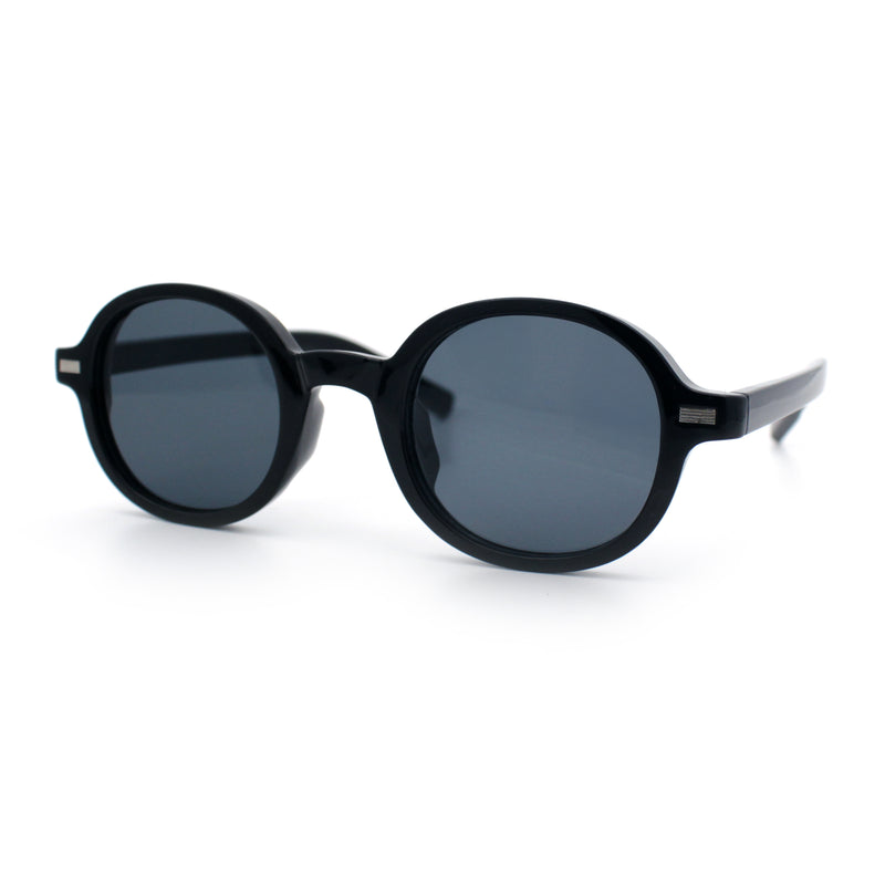 Vintage Vibe Hipster Fashion Round Plastic Horn Rim Sunglasses
