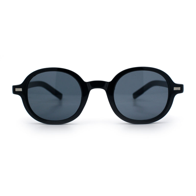 Vintage Vibe Hipster Fashion Round Plastic Horn Rim Sunglasses