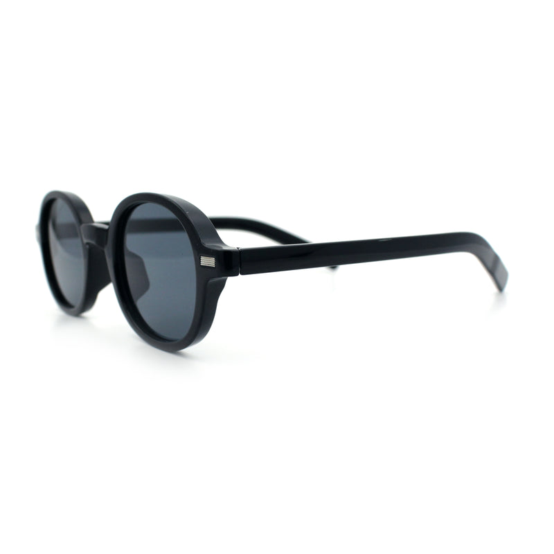 Vintage Vibe Hipster Fashion Round Plastic Horn Rim Sunglasses