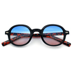 Vintage Vibe Hipster Fashion Round Plastic Horn Rim Sunglasses