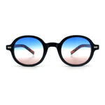 Vintage Vibe Hipster Fashion Round Plastic Horn Rim Sunglasses