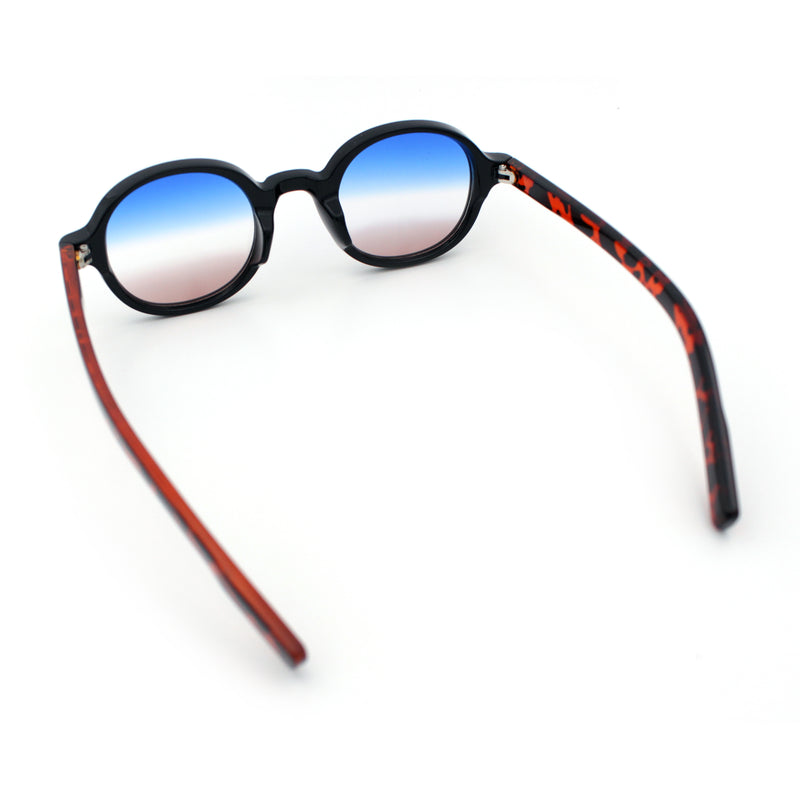 Vintage Vibe Hipster Fashion Round Plastic Horn Rim Sunglasses