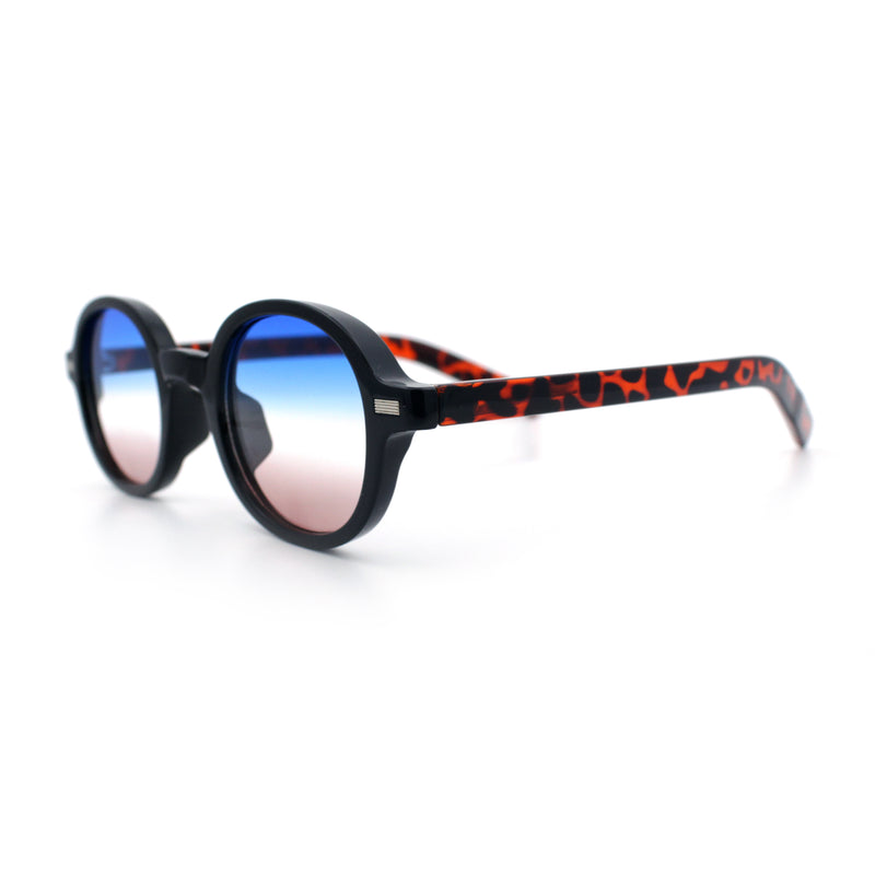 Vintage Vibe Hipster Fashion Round Plastic Horn Rim Sunglasses
