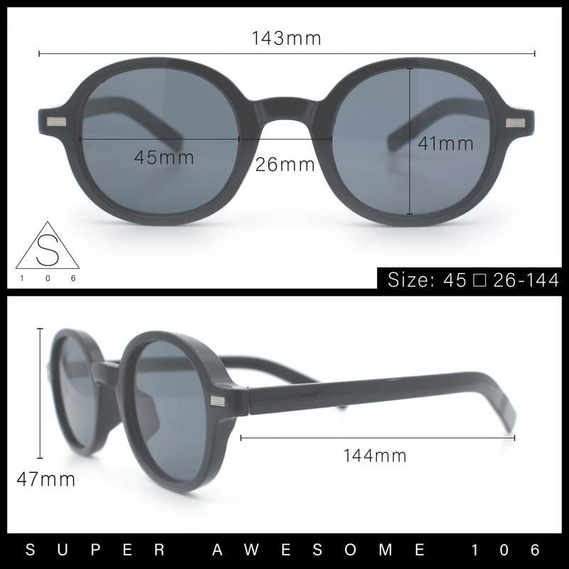 Vintage Vibe Hipster Fashion Round Plastic Horn Rim Sunglasses