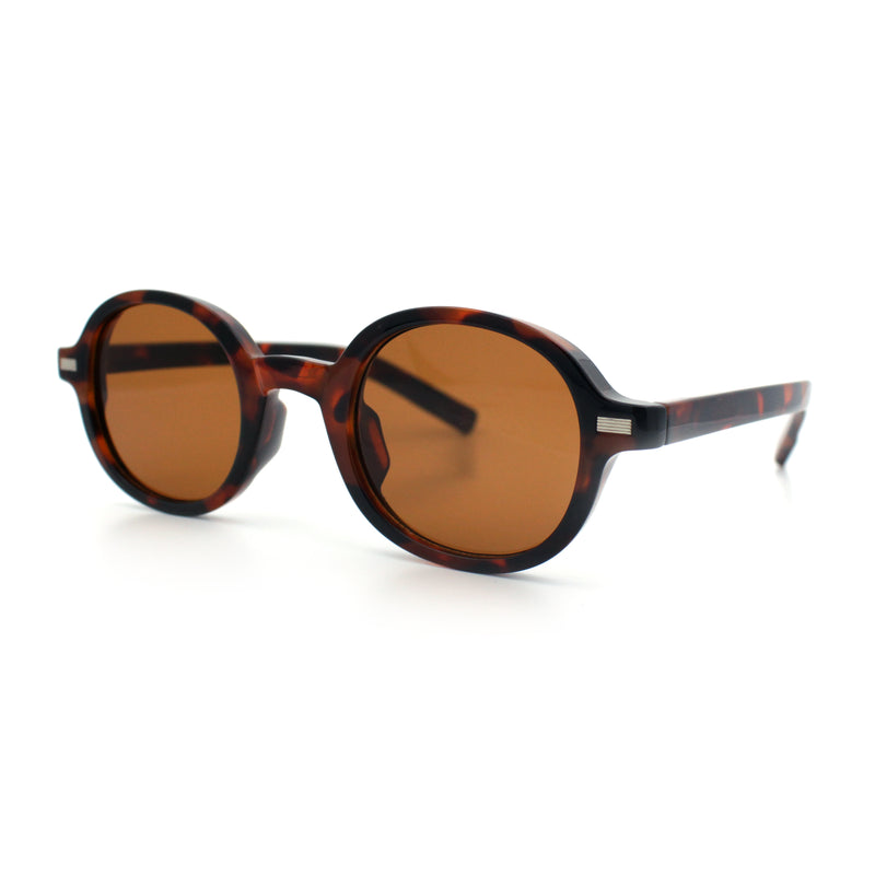 Vintage Vibe Hipster Fashion Round Plastic Horn Rim Sunglasses