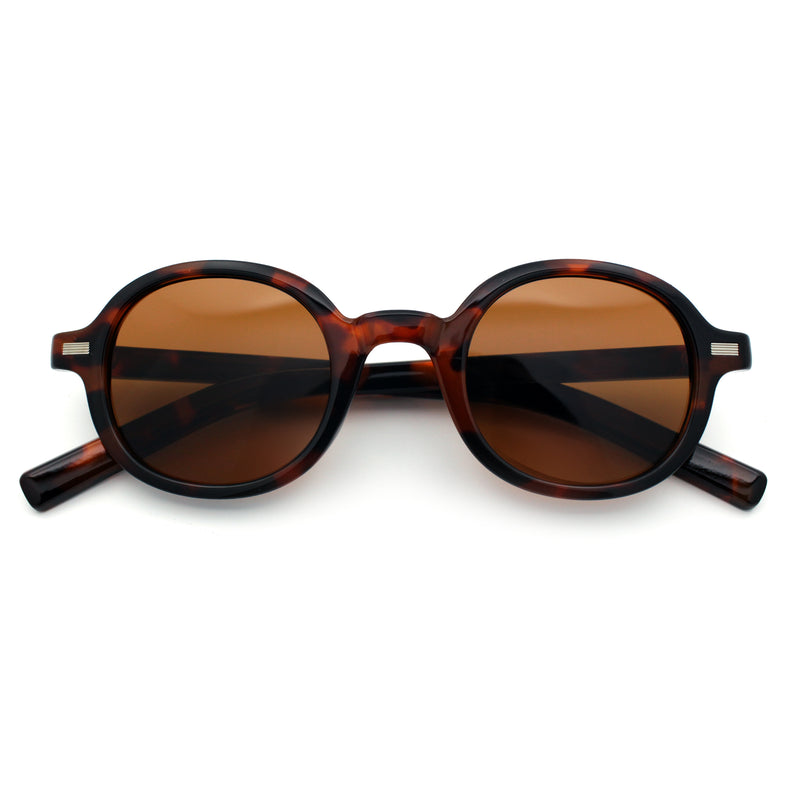 Vintage Vibe Hipster Fashion Round Plastic Horn Rim Sunglasses
