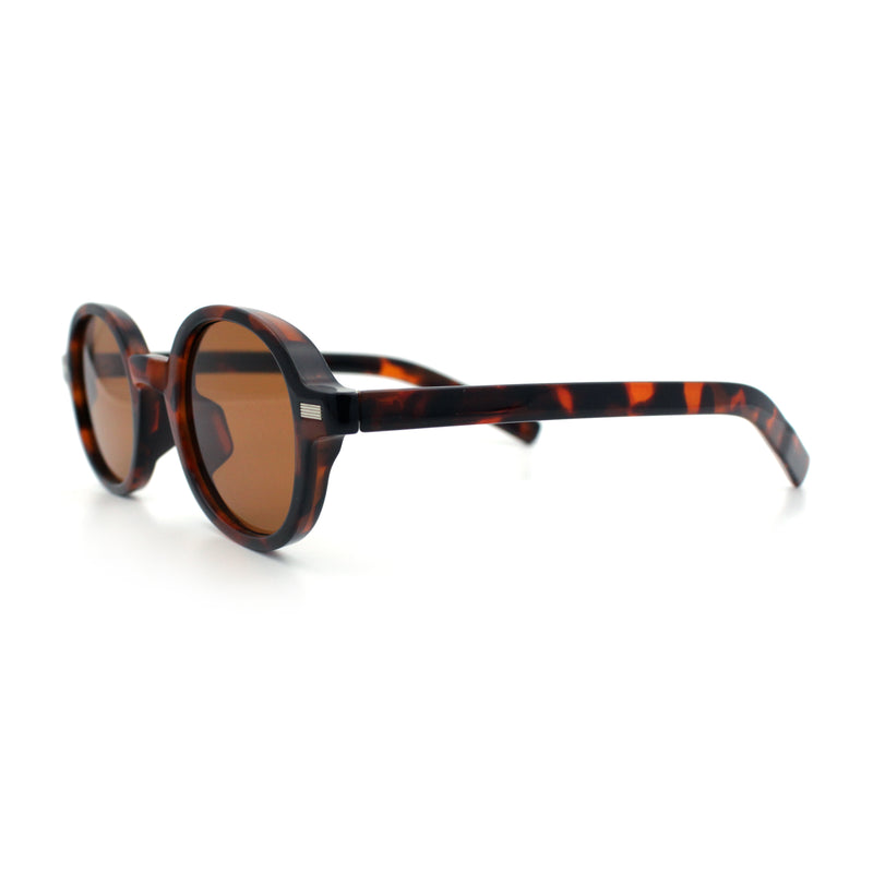 Vintage Vibe Hipster Fashion Round Plastic Horn Rim Sunglasses