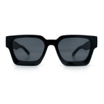 Womens Mod Pop Color Beveled Thick Horn Rim Plastic Fashion Sunglasses