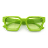 Womens Mod Pop Color Beveled Thick Horn Rim Plastic Fashion Sunglasses