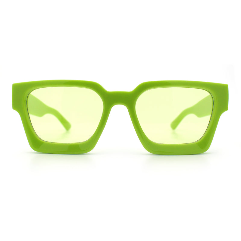 Womens Mod Pop Color Beveled Thick Horn Rim Plastic Fashion Sunglasses