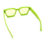 Womens Mod Pop Color Beveled Thick Horn Rim Plastic Fashion Sunglasses