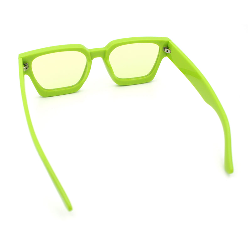 Womens Mod Pop Color Beveled Thick Horn Rim Plastic Fashion Sunglasses